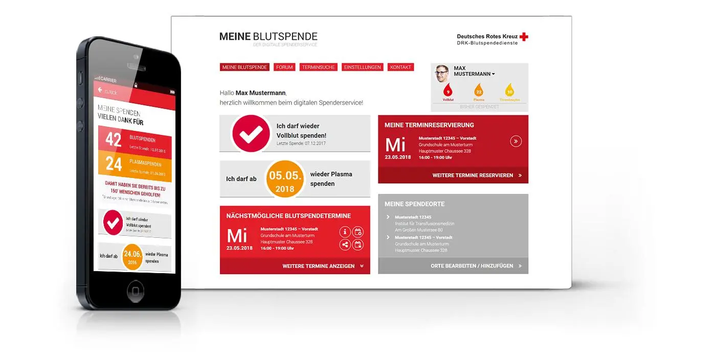 Blutspende App vom DRK